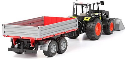 Traktor me ngarkues dhe rimorkio për fëmijë Bruder Claas Nectis 267F, 1:16, shumëngjyrësh