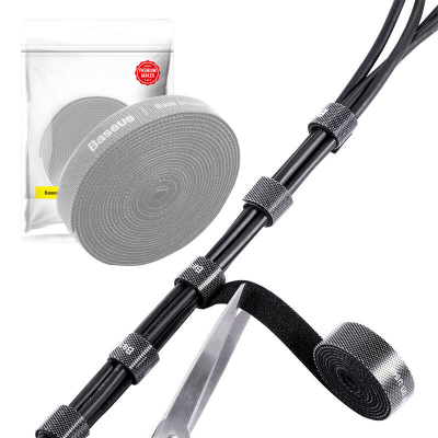 Shirit organizues kabllosh Baseus Velcro ACMGT F0G, 3m, 14mm, gri