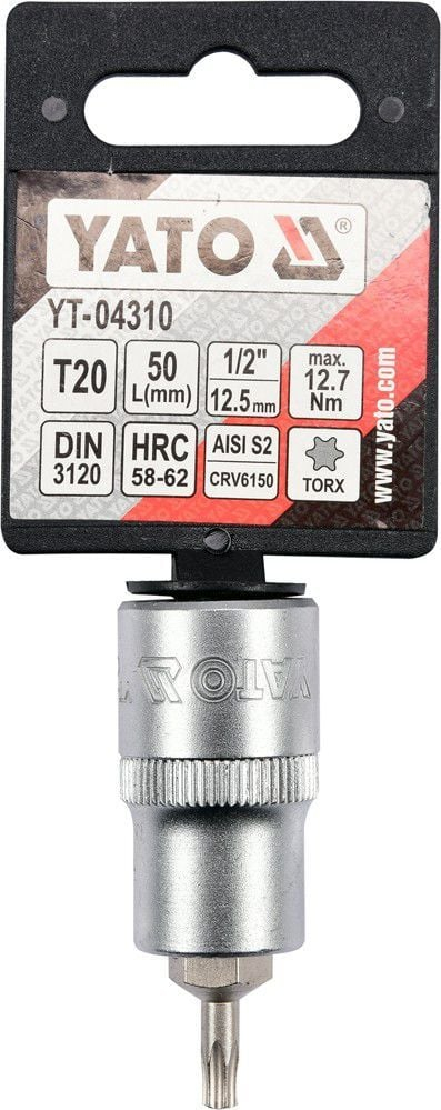 Bit çelës Torx YATO YT-04310, T20, zverk 1/2", çelik veglash