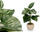 Bimë dekorative Leaf Tip, artificiale, me vazo thurje, jeshile