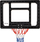 Tabela basketbolli Meteor Detroit, për mur, polietileni i fortë, e bardhë