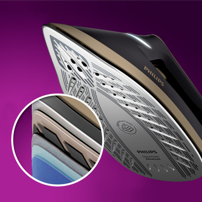 Stacion hekurosje me avull Philips PerfectCare 6000 PSG6064/80, OptimalTEMP, depozitë 1.8L, i zi
