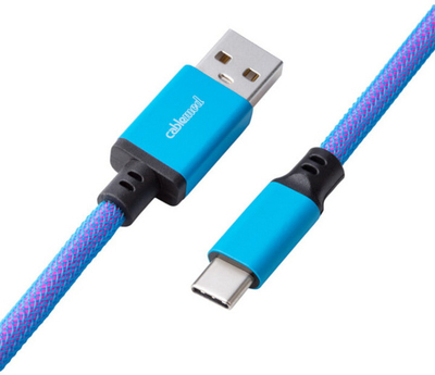 Kabllo spirale CableMod Classic, USB-C/USB-A, 1.5m, e kaltër