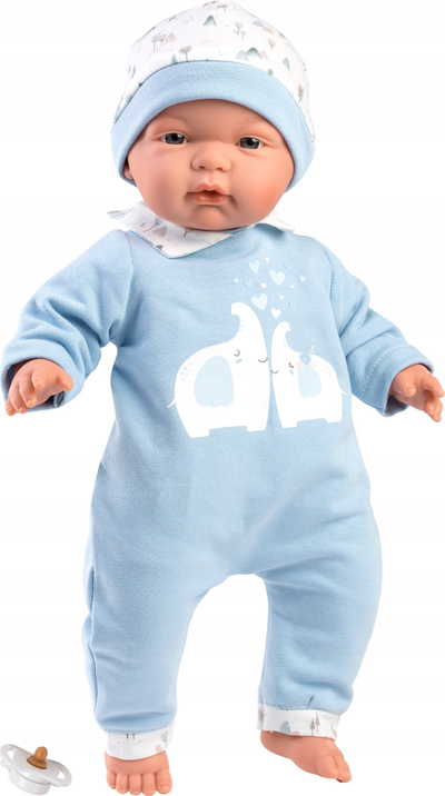Kukull bebe Llorens Baby Doll Joel, 38 cm, trup pambuku, për fëmijë mbi 3 vjeç