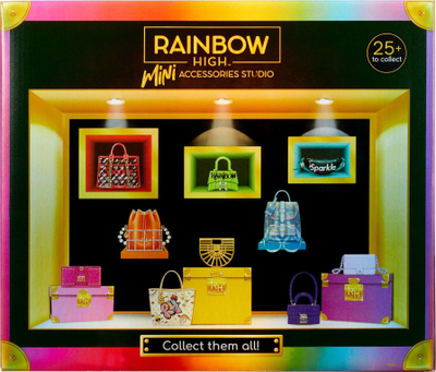 Сет играчки Rainbow High Mini Accessories Studio чанти, 25 изненадувачки аксесоари, за модни кукли, повеќебојно
