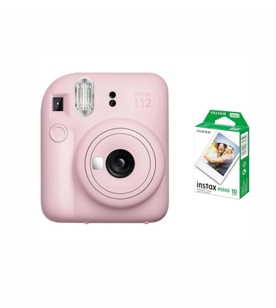 Set Fujifilm, fotoaparat Instax Mini 12 + 10 copë filma fotografik, rozë