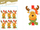Kapëse druri për zbukurim MFP Christmas Reindeer, set me 6 copë, me shumë ngjyra