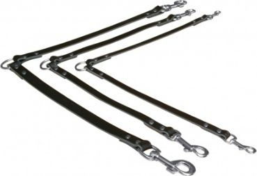 Lidhëse dyshe për qentë Trixie Basic Coupler S-M, lëkurë, 13mm 30cm, e zezë
