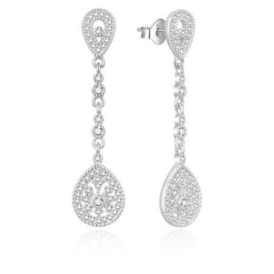Vathë argjendi Moiss E0002556, cubic zirconia, 3.9cm, argjend