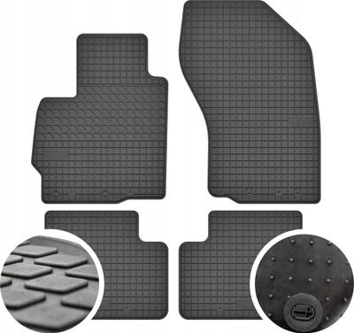 Tapete gome Rubber Mats për Peugeot 4007, set 4 copë, me kapëse, ngjyrë e zezë
