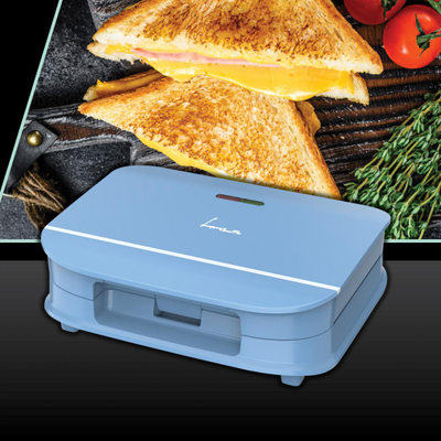 Toster sanduiçësh FRAM FSM-700BL, 700W, pllakë jo ngjitëse, blu