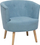 Fotelje Armchair Blue Upholstered Tub Chair, me tapiceri, këmbë druri, blu e çelët