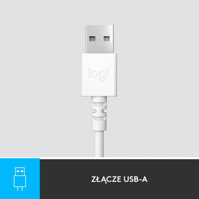 Kufje me mikrofon Logitech H390, me kabllo, të bardha 