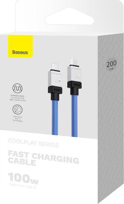 Kabllo USB C në USB C Baseus CoolPlay, 100W, 2m, blu