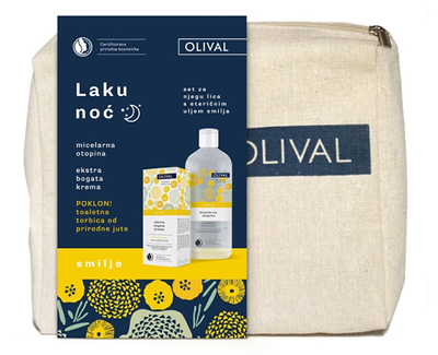 Set kozmetik Olival Good Night, krem nate 50 ml + ujë micelar 500 ml + çantë kozmetike