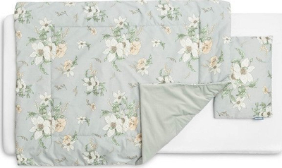 Set Velvet për krevat bebe Sensillo Lilia, për krevat standard, gri