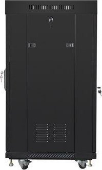 Kabinet rack 19" Lanberg FF01, 22U, 600x600 mm, derë me rrjetë, i zi