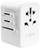 Përshtatës udhëtimi FIXED për EU, UK dhe USA/AUS, 3xUSB-C, 2xUSB-A, GaN, PD 65W, i bardhë