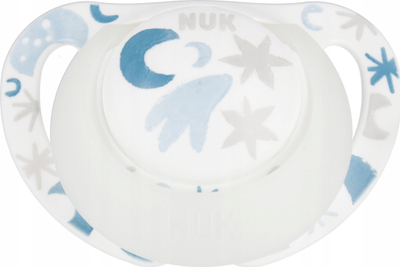 Qetësues NUK Soother Star Day&amp;Night, silikoni 0-6m, blu