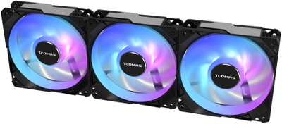 Ventilatorë PC Tcomas FA200, 120mm, set me 3 copë, ARGB, ngjyrë e zezë
