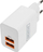 Karikues muri Digitus USB, 2 porta USB A, 15W, i bardhë