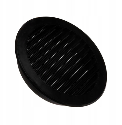 Grilë ventilimi Euro3plast D125, plastike, e zezë