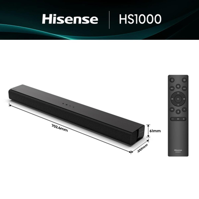 Soundbar Hisense HS1000, 120W, 2.0 kanale, i zi