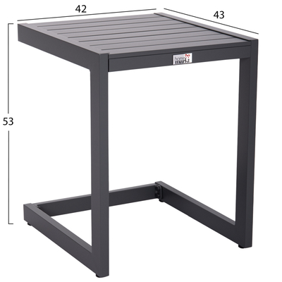 Tavolinë anësore plazhi Home Markt Belling HM6274.03, alumin, 42x43x53cm, gri e errët
