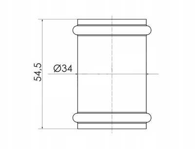 Bashkues metalik krom për tuba Fi 32, 32mm, i argjendtë