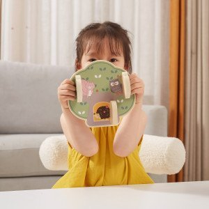 Bord aktiv druri Viga Toys PolarB, me dyer dhe kafshë, shumëngjyrësh
