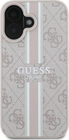 Mbulesë telefoni Guess GUHMP16MP4RPSP, për iPhone 16 Plus, MagSafe, rozë me vija