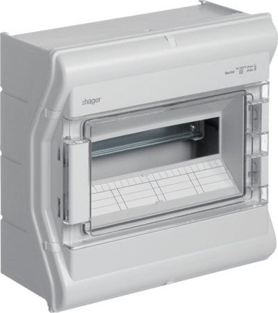 Panel shpërndarës modular Hager Vector VE112SN, 1x12 module, IP65, gri