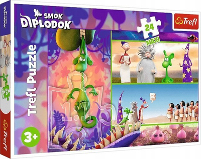 Puzzle maxi Trefl Diplodok Kureshtar, 24 copa, shumëngjyrësh