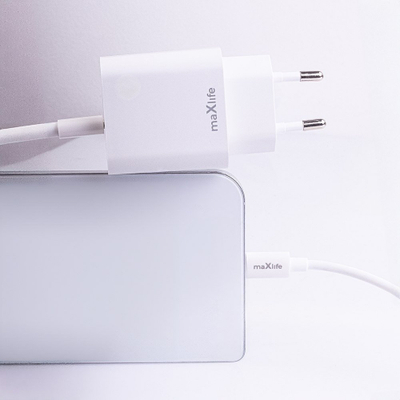 Karikues rrjeti Maxlife MXTC 06 20C, 20W, USB C PD QC, i bardhë
