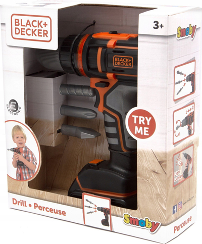 Lodër stërvitje elektrike Smoby Black+Decker, me dritë, me zëra realistë, portokalli