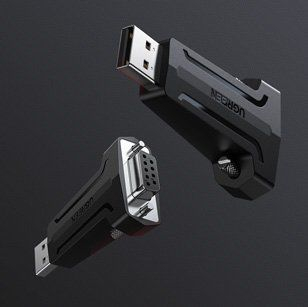 Adapter USB në RS232 Ugreen, DB9, USB 2.0, i zi