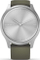Orë smartwatch Garmin Vivomove Style, ekran AMOLED, GPS, argjendtë me rrip jeshil