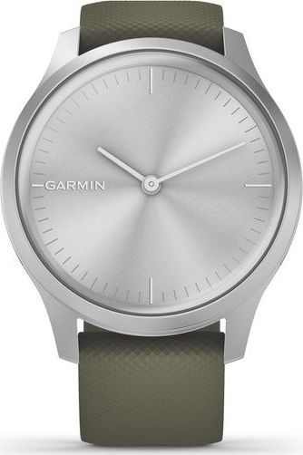Orë smartwatch Garmin Vivomove Style, ekran AMOLED, GPS, argjendtë me rrip jeshil