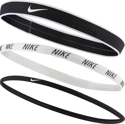 Shirit flokësh Nike Mixed Width Headbands N0002548, set 3 copë, elastik, bardh e zi