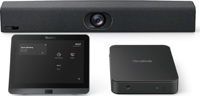 Sistem konferencash video Yealink MVC400, për salla të vogla, me video bar UVC40, i zi