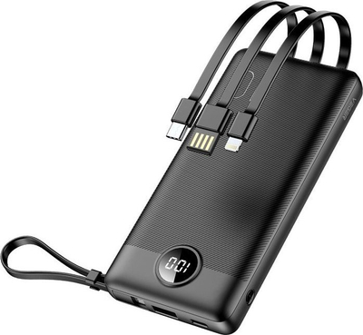 Karikues portativ Veger C10, 10000mAh, me disa porta USB, USB-C edhe Lightning, ngjyrë e zezë