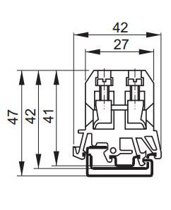 Klemë terminali për shina Electro ER381, për kabllo deri 4mm², gri