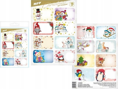 Stickerë për dhurata MFP Christmas Children 1240860, set me 16 copë, me motive festive shumëngjyrëshe