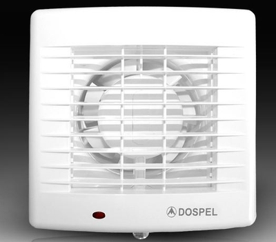 Ventilator banjoje Dospel POLO 4 AŽ, diametër 100mm, me grilë automatike, i bardhë