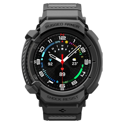 Mbrojtëse me rrip për smartwatch Spigen Rugged Armor Pro, silikon, që s’e ndjen goditjen, e zezë