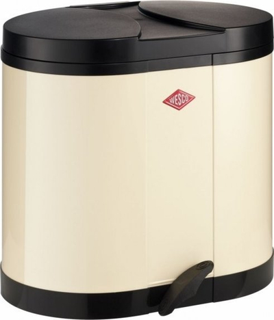 Канта за отпад Wesco Eco Collector 170, 2x15L, со педали, крем