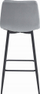 Karrige bar Velrov Bar Stool, me mbështetëse komode, bazë metalike, ngjyrë argjendi