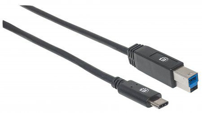 Kabllo USB Manhattan USB C në USB Type B, USB 3.1, 1.83 m, e zezë