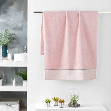 Peshqir dushi Belina Plain Jacquard Terry, 70 x 130 cm, pambuk 100%, rozë