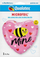 Balon zemër Qualatex Bee Mine Hearts, 18", folie mylar, rozë